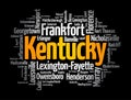 List of cities in Kentucky USA state, word cloud concept background Royalty Free Stock Photo