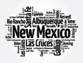 List of cities in New Mexico USA state, word cloud concept background Royalty Free Stock Photo
