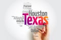 List of cities in Texas USA state word cloud map, concept background Royalty Free Stock Photo