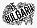 List of cities and towns in Bulgaria, word cloud collage, business and travel concept background