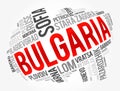 List of cities and towns in Bulgaria, word cloud collage, business and travel concept background