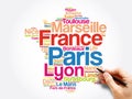 List of cities and towns in FRANCE, map