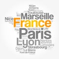 List of cities and towns in FRANCE