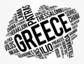 List of cities and towns in Greece, word cloud collage, business and travel concept background