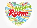 List of cities and towns in Italy, word cloud Royalty Free Stock Photo