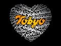 List of cities and towns in Japan, word cloud collage Royalty Free Stock Photo