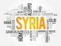 List of cities and towns in Syria, word cloud collage