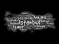 List of cities in Turkey word cloud map Royalty Free Stock Photo