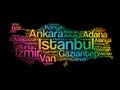 List of cities in Turkey word cloud