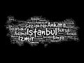 List of cities in Turkey word cloud map