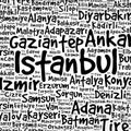 List of cities in Turkey word cloud