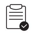 List confirmation icon in line style. Confirm list, check list, approve form icon.