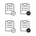 List confirmation icon in line style. Confirm list, check list, approve form icon. Stock vector illustration.