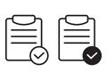 List confirmation icon in line style. Confirm list, check list, approve form icon.
