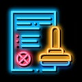 List Denial Stamp neon glow icon illustration