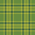 List fabric tartan background, minimalist textile check pattern. Aged seamless texture plaid vector in green and lime colors