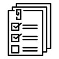 List forms icon, outline style