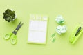 list green stationery. High quality photo