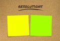 List of handwritten 2019 New Year resolutions and goals in sticky notes blank with copy space for adding text in commitment Royalty Free Stock Photo