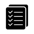 List icon, Site menu symbol, Checklist icon solid style, glyph flat icon.