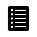 List icon, Site menu symbol, Checklist icon solid style, glyph flat icon.