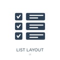 list layout with check boxes icon in trendy design style. list layout with check boxes icon isolated on white background. list