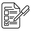 List paper ballot icon outline vector. Polling booth