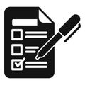 List paper ballot icon simple vector. Polling booth