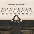 List of Prime Numbers below 100, Vintage type writer from 1920s Royalty Free Stock Photo