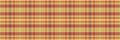 List tartan seamless check, random background vector plaid. Linear texture fabric pattern textile in orange and lime colors