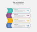 list vertical stacked process infographic outline style with 4 point template with round rectangle container with swirl smooth