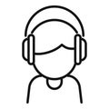 Listen audio lesson icon outline vector. Student class