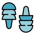 Listen earplugs icon vector flat