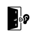 Black solid icon for Listen, hear and ear Royalty Free Stock Photo
