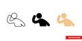 Listen icon of 3 types color, black and white, outline. Isolated vector sign symbol.