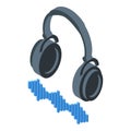 Listen music online icon isometric vector. Social creator