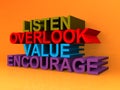 Listen overlook value encourage on orange