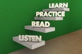 Listen Read Practice Learn Steps