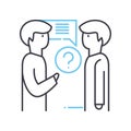 listen and response line icon, outline symbol, vector illustration, concept sign