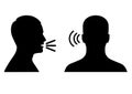 listen and speak icon, voice or sound symbol Royalty Free Stock Photo