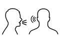 listen and speak icon, voice or sound symbol Royalty Free Stock Photo