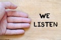 We listen text concept