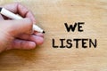 We listen text concept