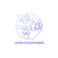 Listen to customers blue gradient concept icon Royalty Free Stock Photo