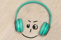 listen to happy music concept Royalty Free Stock Photo