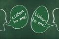 Listen to me / Discussion Communication Problem Royalty Free Stock Photo
