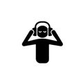 Listen to music black glyph icon