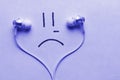 Listen to sad music concept Royalty Free Stock Photo