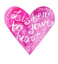 Listen to your heart lettering