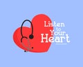 Listen to Your Heart Medical Vector Graphic Design